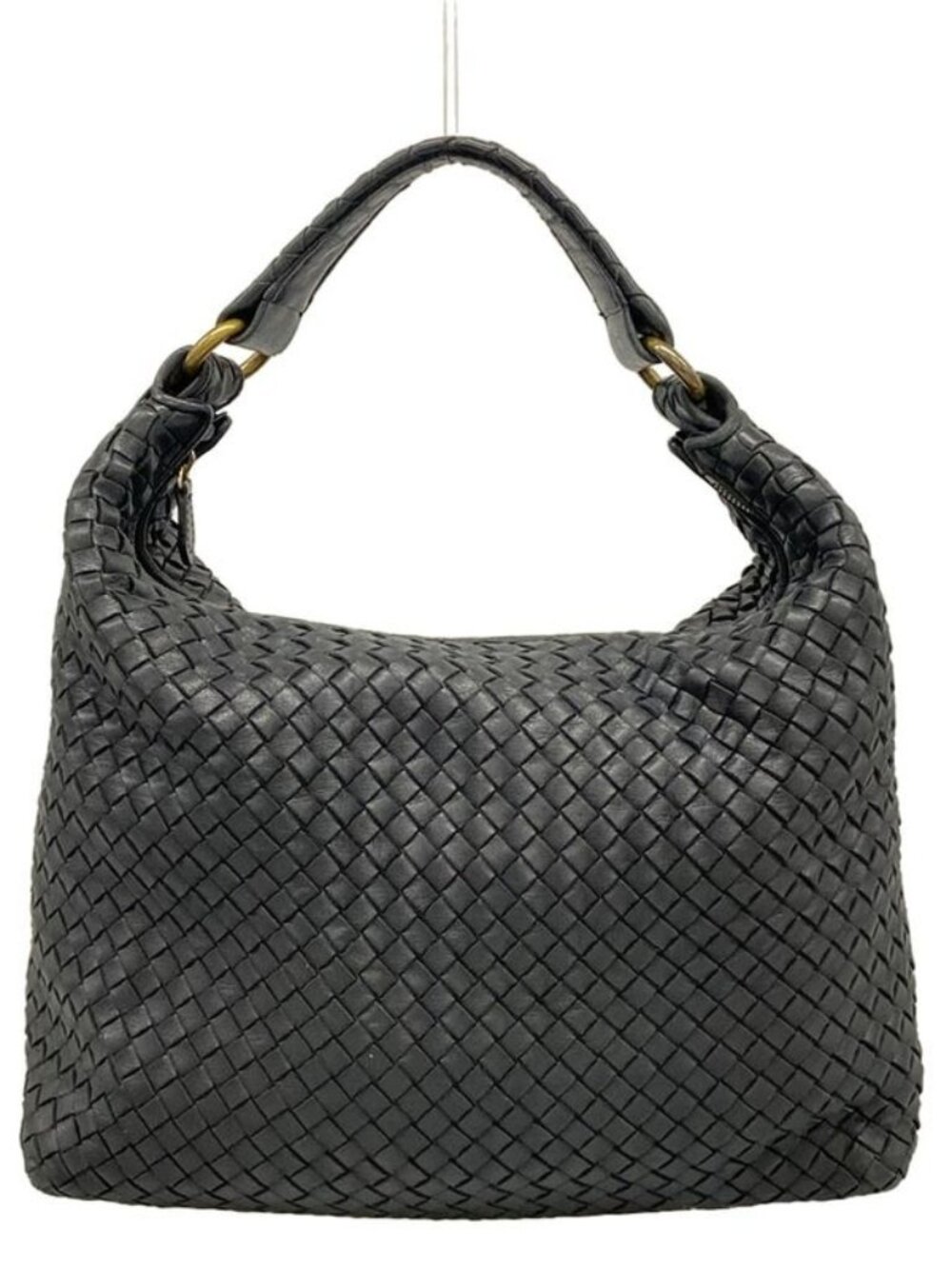 ★SOLD★ Bottega Veneta Shoulder Bag Sloane Intrecciato Black Leather - Picture 1 of 15